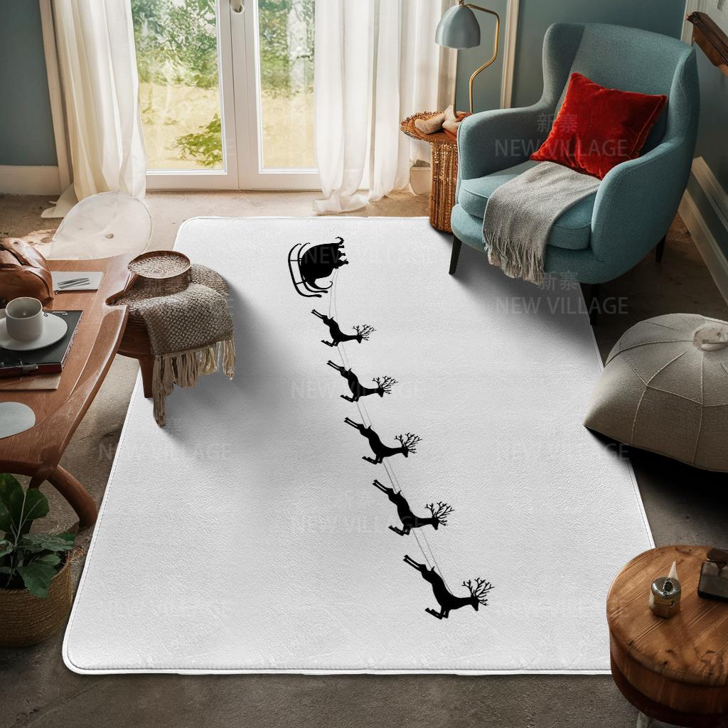 House Entrance Carpet Home Door Mat Living Room Bath Foot Bathroom Non-slip Water Absorption Rugs Bath Merry Christmas Winter