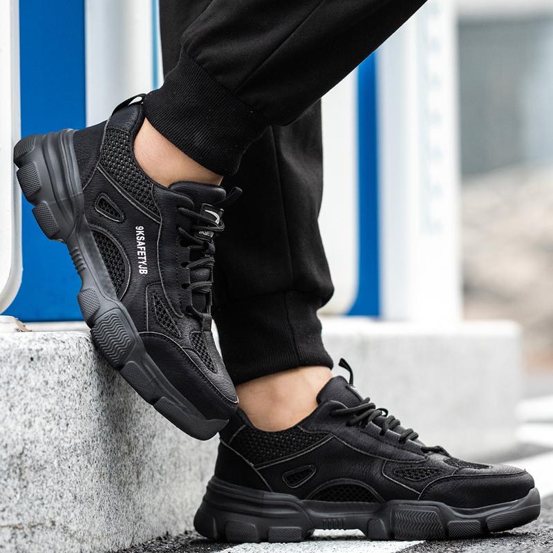 Lightweight Safety Shoes Men Work Shoes Steel Toe Cap Sneakers Man  Breathable Shoes Construction Shoes Anti-Punctur Anti shock