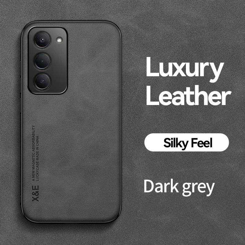 KEYSION Luxury Retro PU Leather Case for Redmi 15 5G 169.5mm Soft Silicone+PC Shockproof Phone Cover for Xiaomi Redmi 15 5G