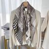 Elegant Thickened Mulberry Silk Twill Scarf/Shawl - Dual-Color Print for Women