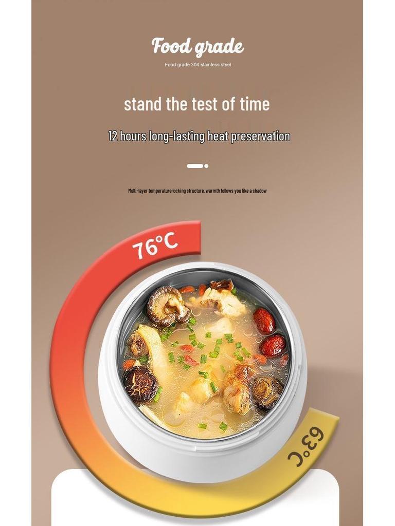 304 Roestvrij Staal Geïsoleerde Dubbelwandige Bento Lunchbox voor Kantoorpersoneel