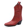 New Women Wedge Boots High Heel Ankle Boots Winter Pointed Cowboy Boots Fashion Western Booties Woman Shoes Size 34-43