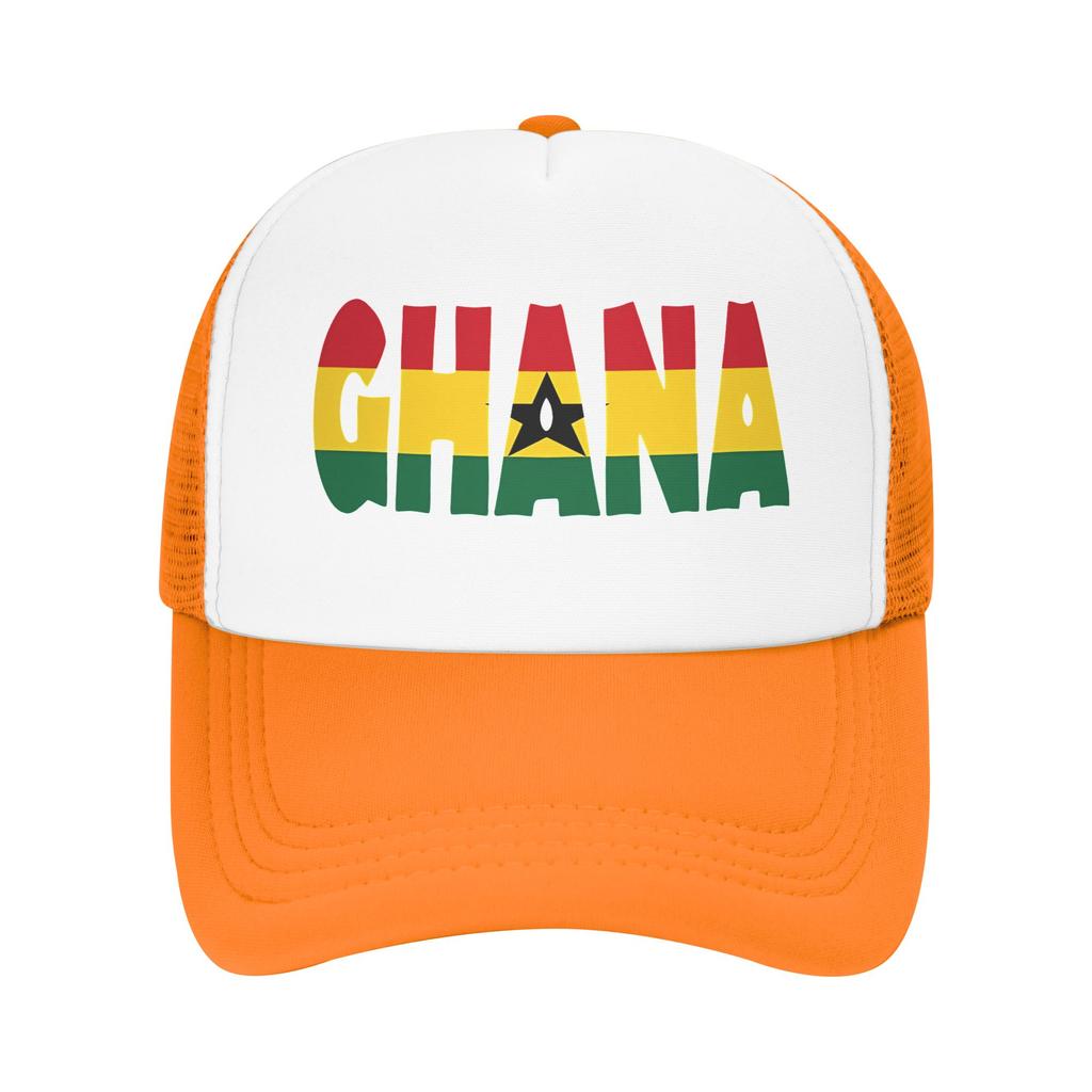 Ghana Sun Hats Streetwear UnisexTeens Mesh Trucker Hat Wholesale Custom DIY Running Hippie Snapback Cap Gift Idea