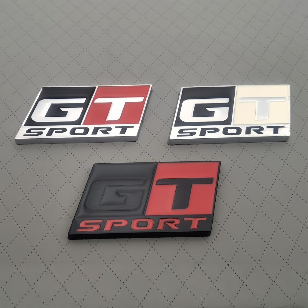 1pc 3D Metal GT SPORT Logo Car Front Grille Badge Sider Fender Rear Trunk Emblem Sticker for Car Body Stying Decoration Accessories