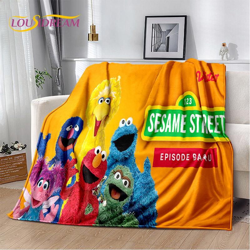 TV Sesame Street Cute Cartoon Soft Plush Blanket,Flannel Blanket Throw Blanket for Living Room Bedroom Bed Sofa Picnic Cover Kid