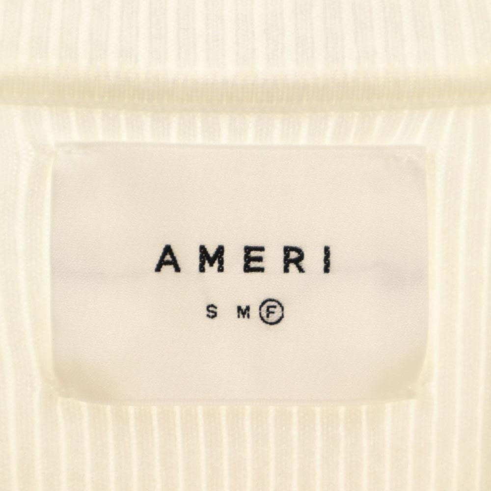 AMERI UNDRESSED Long Sleeve Mock Neck Sweater F White Rib Knit Women Used