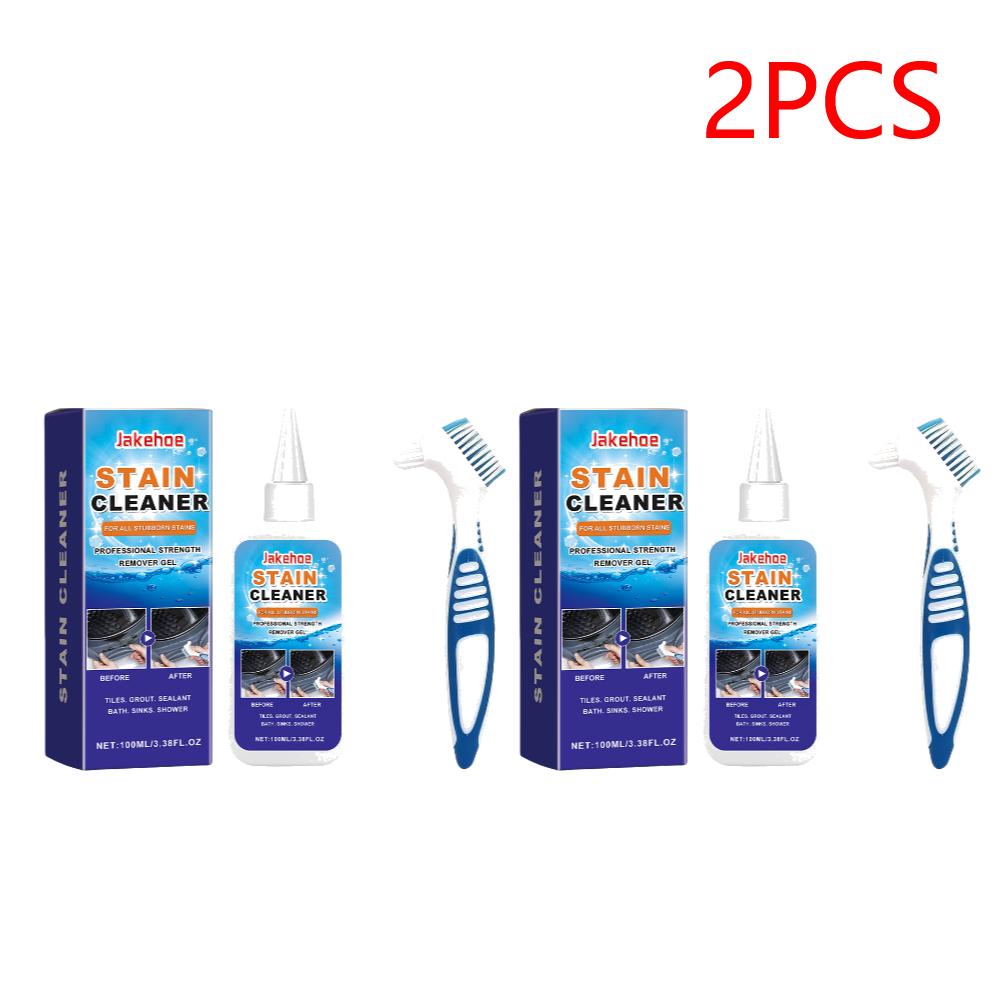 

2-5PCS Mold Remover with Brush Quick Acting Stain Remover Gel for Bathroom Washing Machine Refrigerator Kitchen Cleaner Gel 2PCS