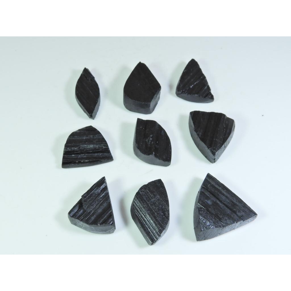 285Cts. Natural Black Tourmaline Fancy Cabochon Loose Gemstone 09 Pcs Lot C-355