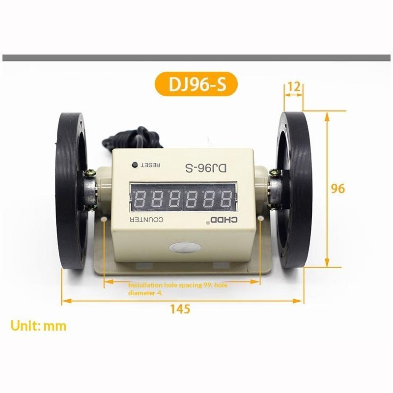 CHDD Digital Display Metering Wheel Meter Counter Length Measurement Sensor DJ96-S Power Supply: DC 24V / AC 220V