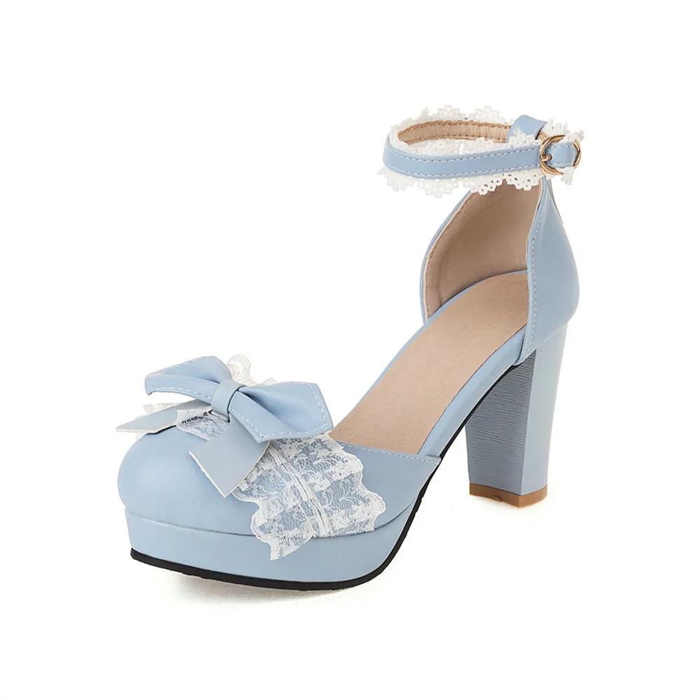 Mode 2025 Frühling Sommer Knöchelriemen Damen High Heels Mary Jane Pumps Party Hochzeit Weiß Rosa Schwarz Schleife Prinzessin Cosplay Lolita Schuhe