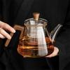 850ml Wooden Handle Glass Teapot Heat Resistant High Borosilicate Glass Steaming and Boiling Teapot Tea Separation Pot Tea Set