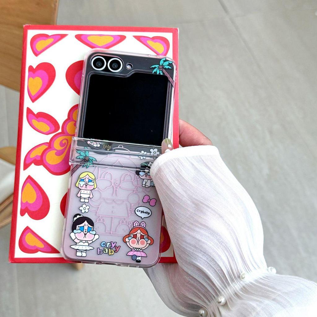 Samsung Z Flip7 Crying Baby Protective Case for Women – Anti-Drop, Creative Design for Fold 4 & Flip 3
