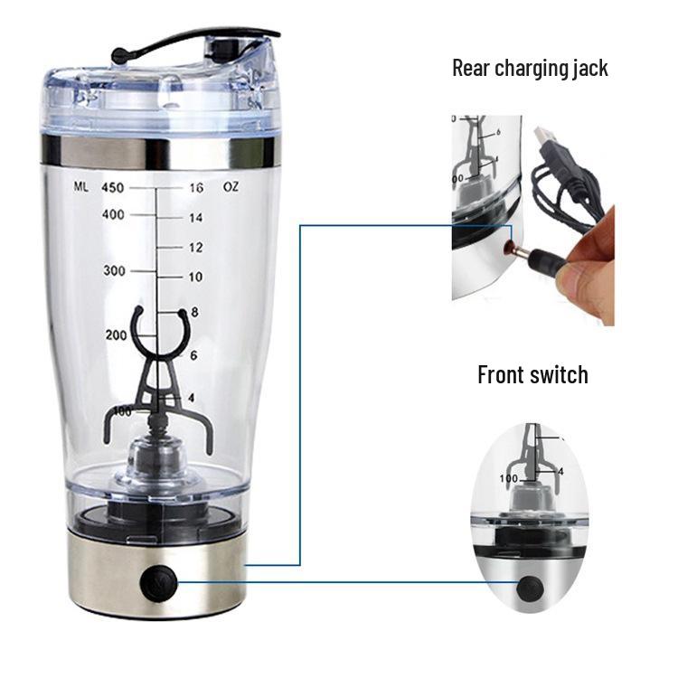 450ML Automatic Electric Shaker: Lazy Stir Cup for Protein Powder & Sports Fitness