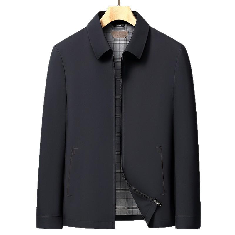 Men's Versatile Business Casual Lapel Jacket - Spring/Autumn 2026 High-End Executive Style for Middle-Aged Men