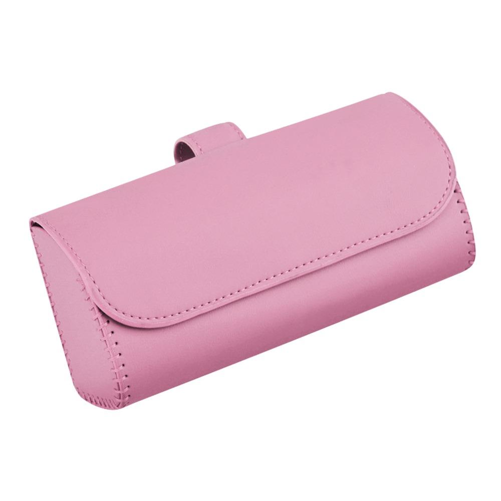 Portable Car Glasses Box PU Leather Multifunctional Car Sunglasses Case Easy Installation Compact Eyeglass Storage Case Car