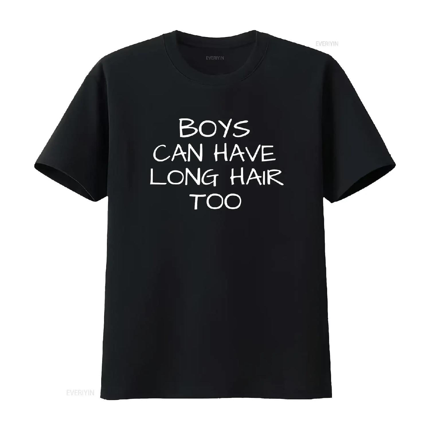 

Boys Can Have Long Hair Too Kids Mens T Shirt vintage Washed Stylish Unisex Slightly Top For Everyday Wear graphic Soft XXXXXL