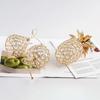 Metal Fruit Figurine Artificial Crystal Pear Ornament Gold Crystal Pear Ornament  Living Room