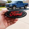 AKC1 14.5cm Aluminum Car Front Grille Emblem Rear Trunk Logo Badge For Ford Fiesta Focus 2 3 Mondeo Edge Ranger Fusion S-MAX Transit