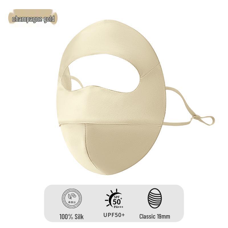 

100% Mulberry Silk Facekini: Anti-UV, Sensitive Skin Protection, Summer Full Face Sunscreen Mask for Women