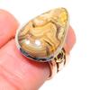 Natural Crazy Lace Agate Two Tone 925 Sterling Silver Jewelry Ring Size 6.5 M7P13