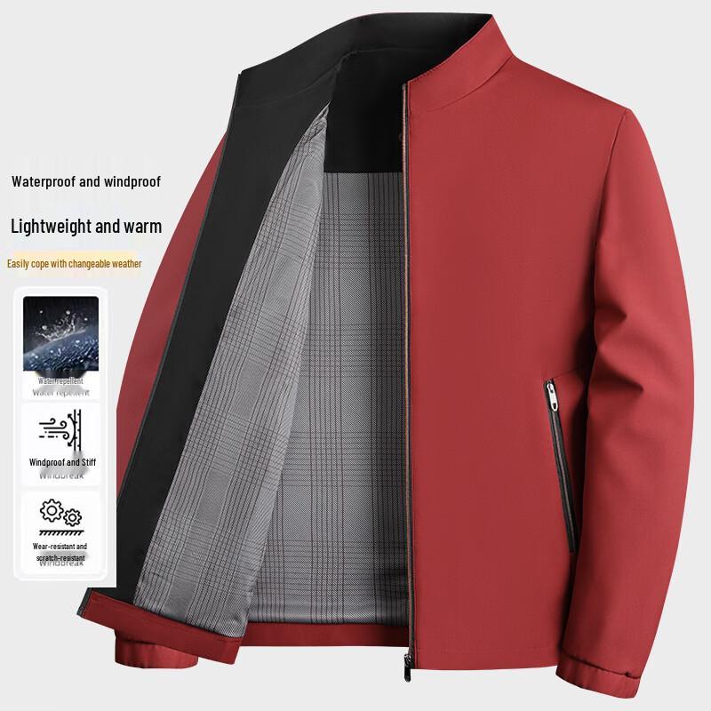 ROMON Men's Business Casual Stand Collar Jacket