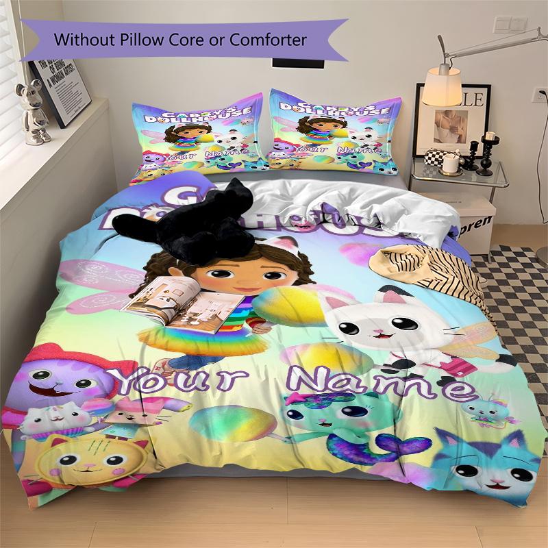 Custom Textile Dollhouse Fun Bedding 3 Piece Set HD Print Duvet Cover Pillowcases for Teens Adult Bedroom Decoration