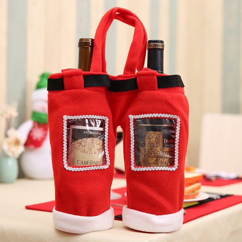 Charming Santa Pants Christmas Candy Bags For Festive Wine And Gift Giving