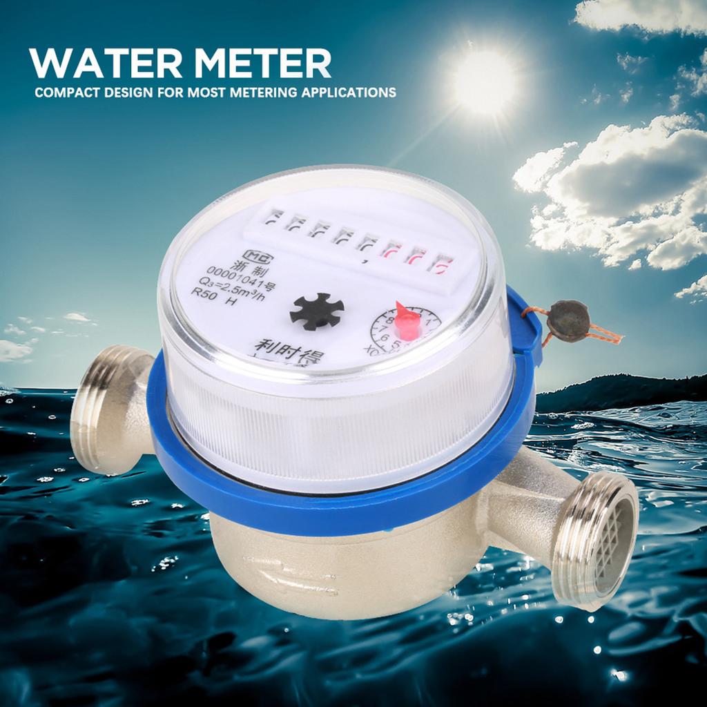 15mm 1 2  Garden Home Plastic Cold Water Meter Single Water Flow Dry Table Measuring Tools