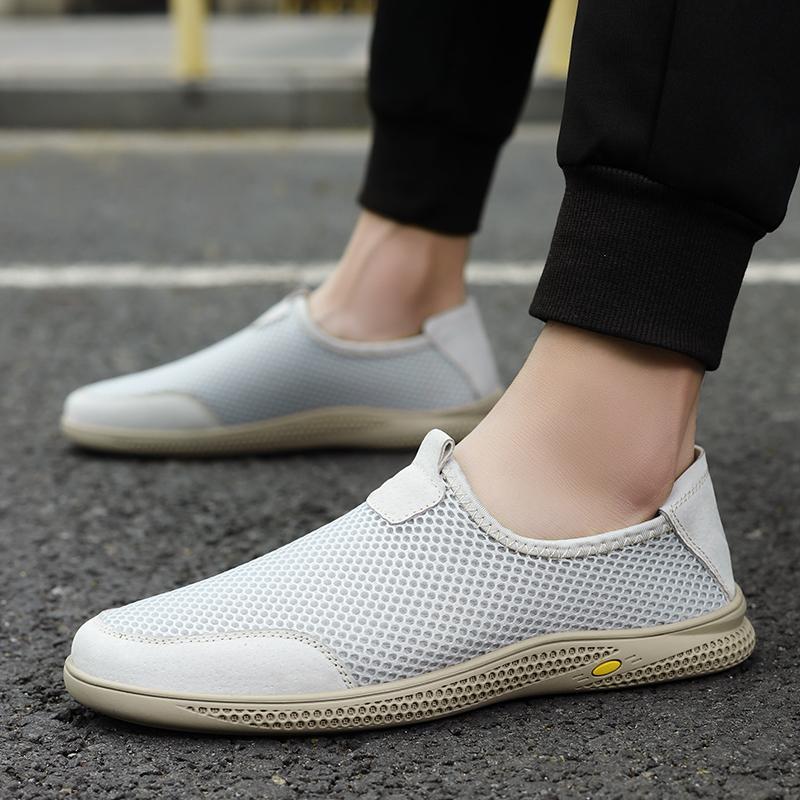 Breathable Mesh Men Shoes Summer Lightweight Men's Loafers Hollow Out Walking Casual Shoes New Arrival Slip-On Driving Flats