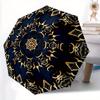 1pc Golden Mandala Pattern Automatic Open, Sturdy Iron Frame, Compact Folding Design, All-Season Portable Umbrella for Women & Men, Outdoor