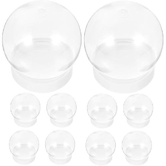 Christmas DIY Snow Globe Kit: 10Pcs Water Globe Clear with Screw Off Cap Plastic Empty Snow Globe for Winter DIY Craft for Christmas 150ml 9.20X8.20X8.20CM