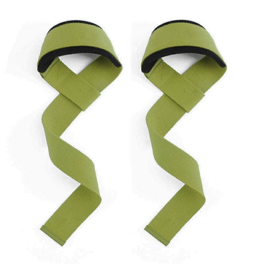 Non-slip Weightlifting Wrist Straps Adjustable Gym Lifting Straps Deadlifts зелёный