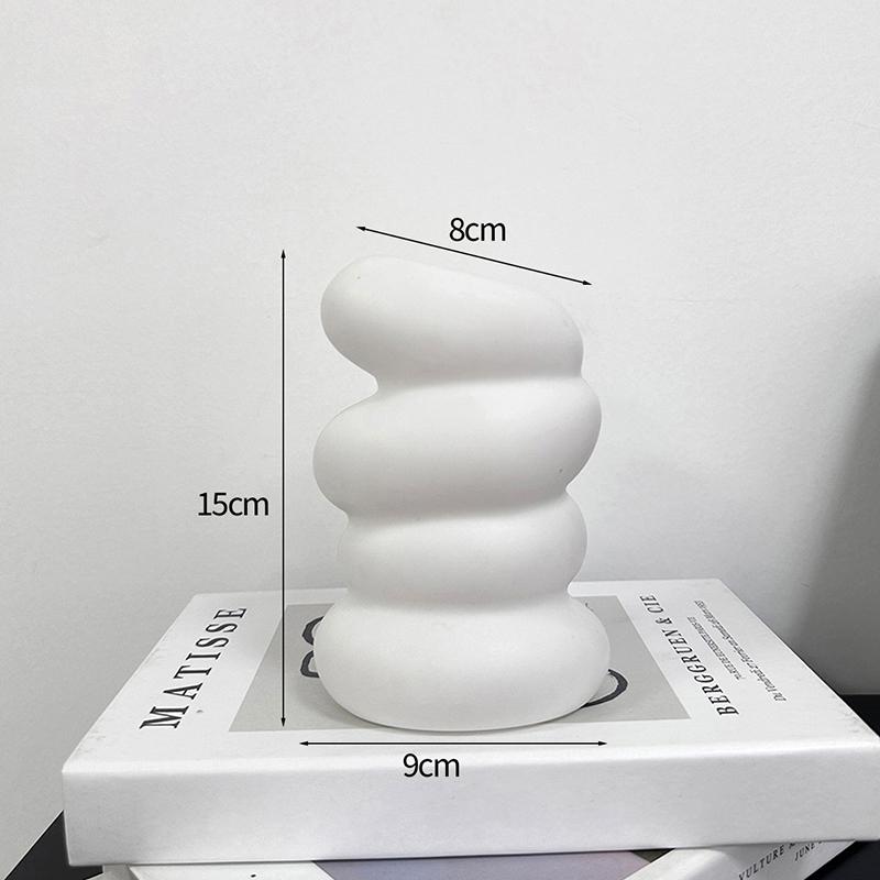Nordic Flower Vase Pure White Imitation Ceramic Vase Hydroponic Creative Home Decor Artistic Desktop Ornament Mother'S Day Gifts