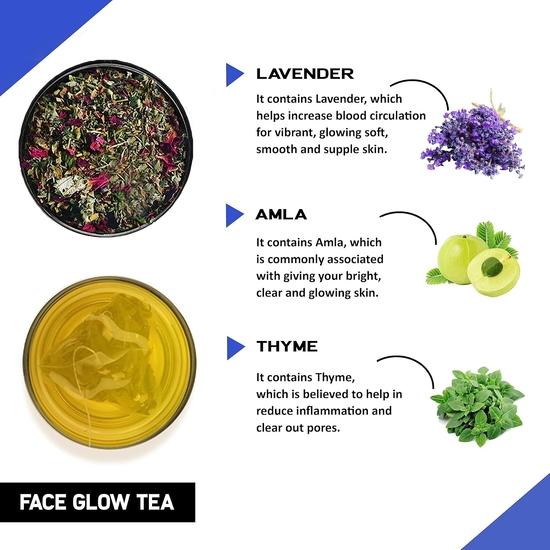 TEACURRY Face Glow Tea (30 Tea Bags, 1 Month Pack) - For Natural Face Glow & Increase Face Shine | Mineral Oil Free | Natural Ingredients