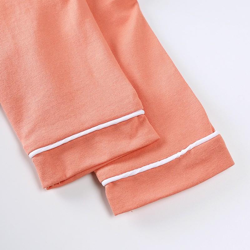 Conjuntos de pijamas soltos simples para bebês meninos e meninas primavera outono, manga longa, algodão sólido, 2 peças, 0-5 anos