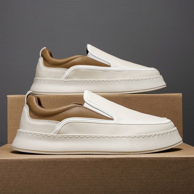 Men's shoes 2025 new lazy one-pedal leather shoes men's breathable and lightweight board shoes casual niche non-slip and wear-resistant tide shoes