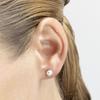 Luxenter 925 Sterling Silver Earrings with White Pearl Finished In 18K Yellow Gold Height 5.3 Mm - Basic