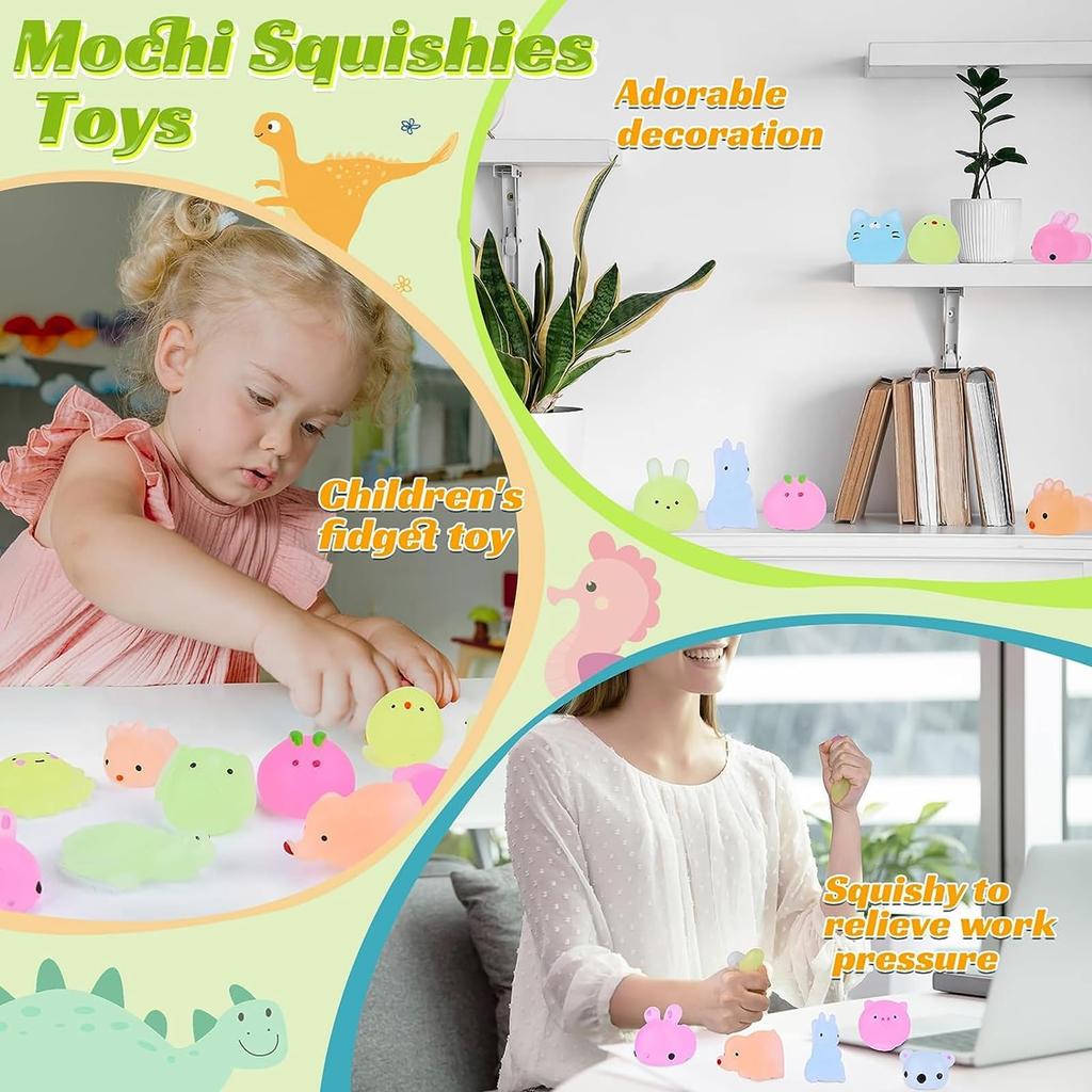LEEHUR Unicorn Toy Unicorn Donut Moon 100 Pieces Mochi Squishy Toys for Kids Memory Foam Soft Festival Christmas Birthday Present Gift Festival Favor