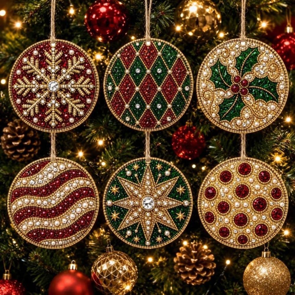 Handmade Christmas Ornaments 6 PCS DIY Crafts Kits New Xmas Tree Pendants  Home Decor
