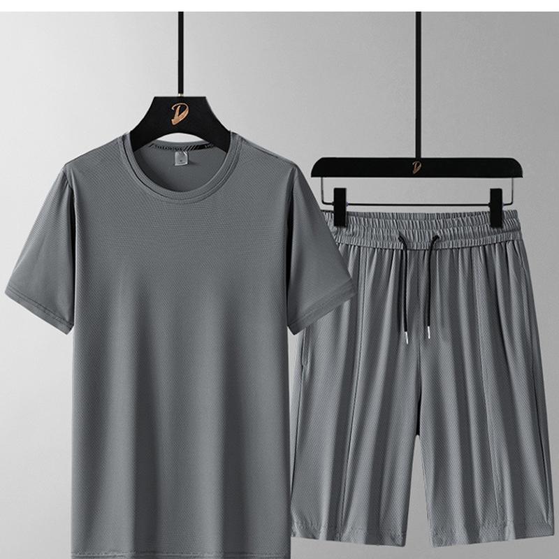 Pánska súprava Ležérna móda Pekné tričko Pánske Ležérne šortky Voľné Športové Dvojdielna súprava Krátky rukáv