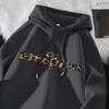 Felpa Oversize con Cappuccio Stampa Leopardo Grafica con Lettere Dettagli Usurati Calda per l'Inverno Fodera in Pile Unisex Streetwear
