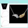 Elegant 2021 New Style Womens Necklace Featuring Two-tone Plated Wings For Fashionable Sweater Jewelry