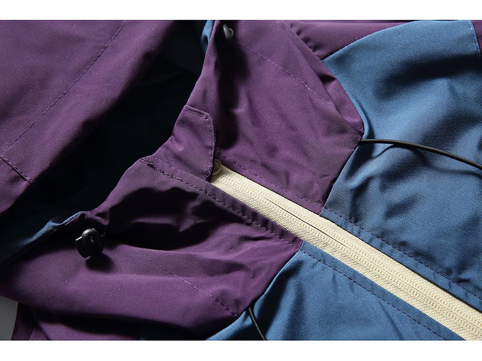 CROWD CITY Men's Spring/Autumn Color Block Teflon Windbreaker Y410