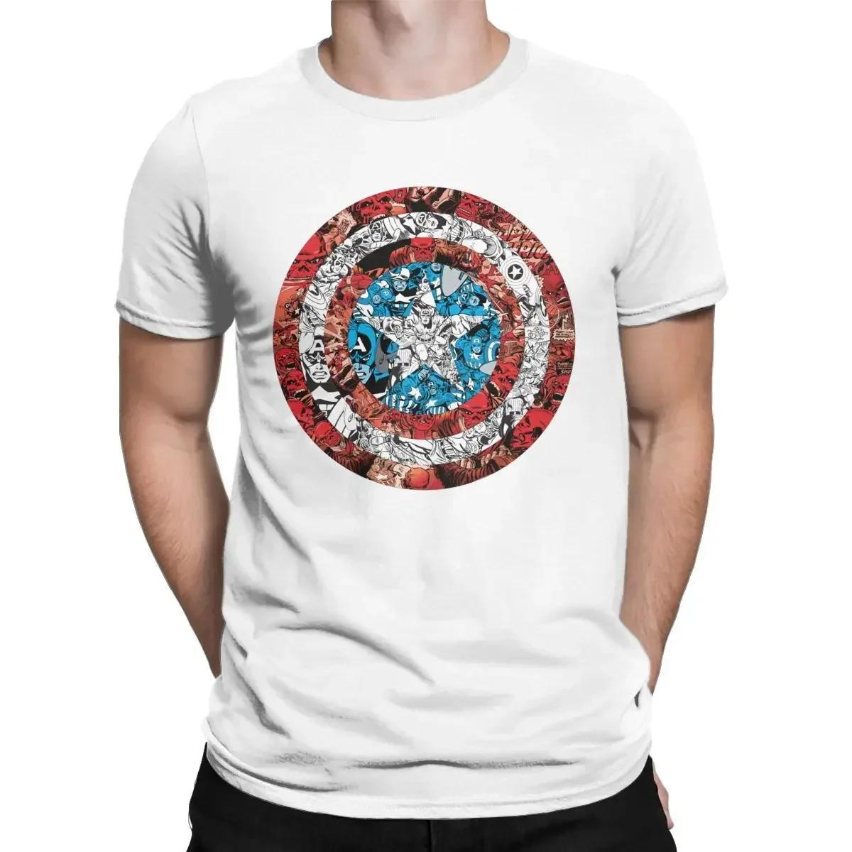 

Men s Lovely Marvel Captain America Comic Shield T Shirt 100% Cotton Graphic Clothes Short Sleeve Tee Shirt New Arrival T-Shirts#Color S