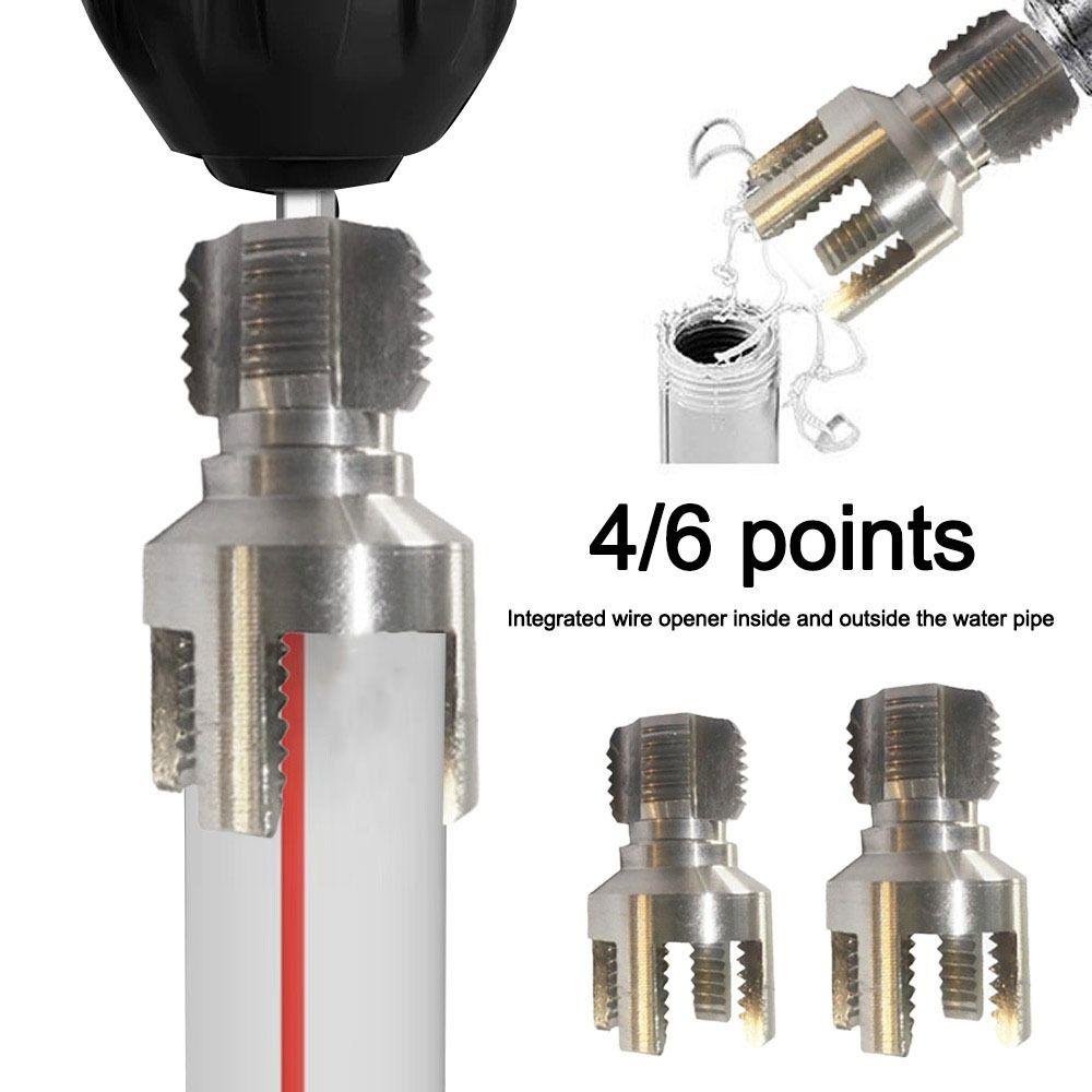 New 4/6 Points PVC Pipe Threader Kit Internal/External Thread Fast PPR Water Pipe Opener Tap Thread Tap Waterpipe Tapping Tool