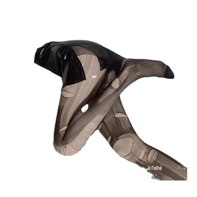 Ultra-Thin Hand-Tearable Black Stockings: Flirtatious & Sexy Pantyhose for Women