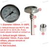 100mm Bimetallic thermometer stainless steel diameter axial pointer boiler pipe roast duck industry thermometer