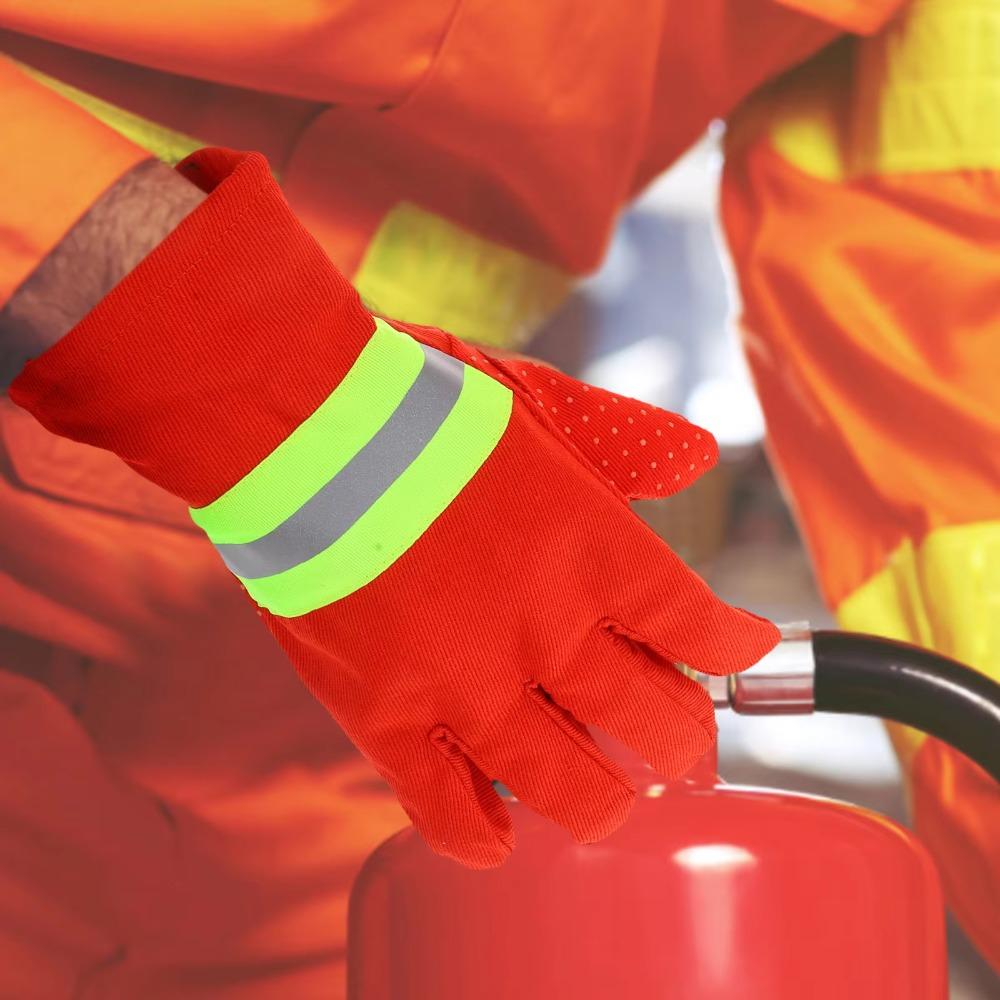 Heat Resistant Firefighter Training Gloves Thicken Fire Resistant Gloves  Emergency Rescue