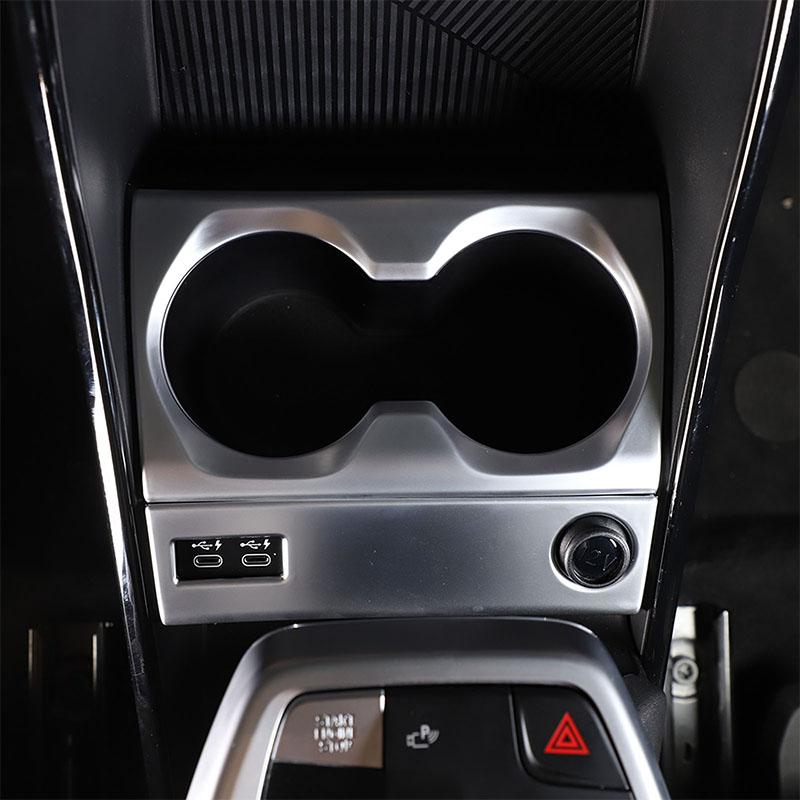 ABS Carbon Fiber/Black For BMW X1 U11 2026+ Car Center Control Water Cup Holder Scratch Resistant Panel Sticker Car Accessories