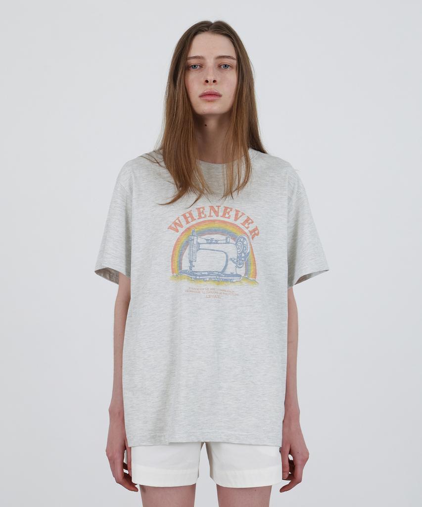 Leuba Fuzzy Rainbow T-Shirt - Melange Gray